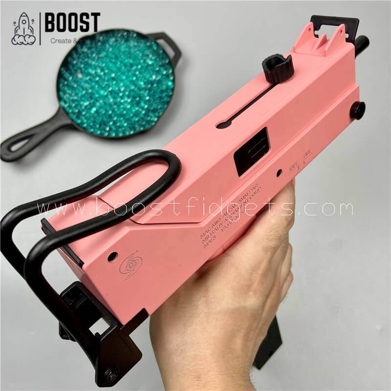 New Mac 10 Gel Blaster Drum Clip Pink Black Fast 11.1V Adult type - BOOST TOYS