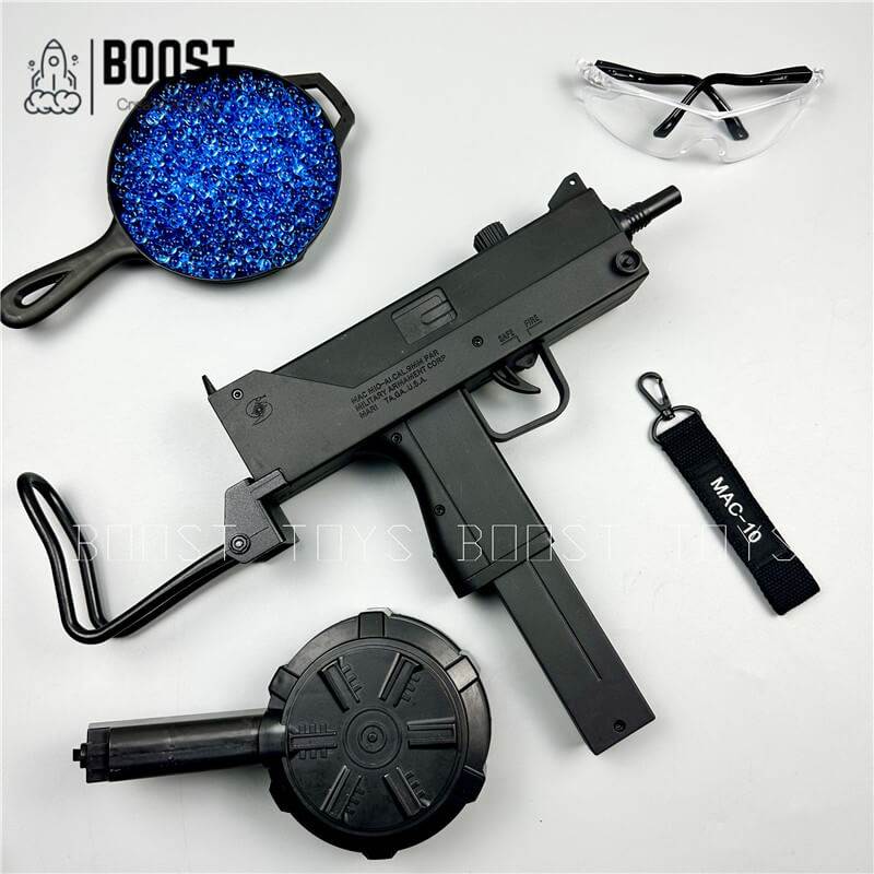 New Mac 10 Gel Blaster Drum Clip Pink Black Fast 11.1V Adult type - BOOST TOYS