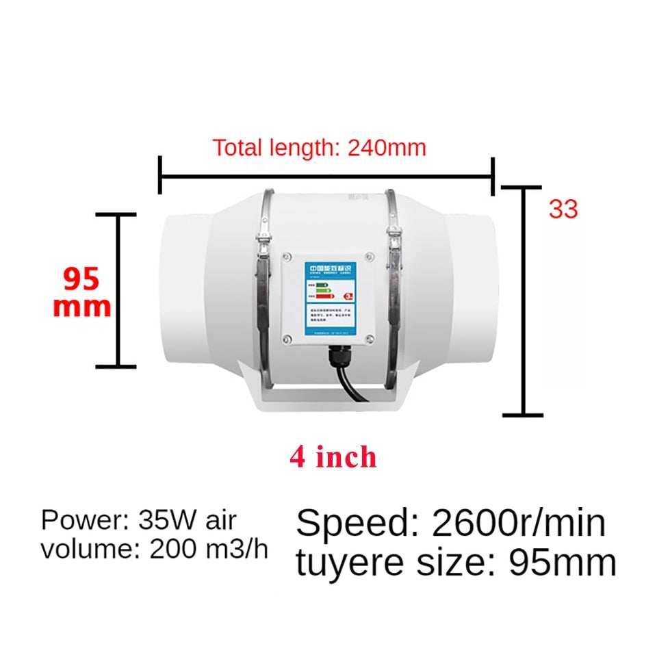 Exhaust Fans Home Silent Inline Pipe Duct Fan For Bathroom Extractor Ventilation Kitchen Toilet Wall Air Clean Ventilator 220V - BOOST TOYS