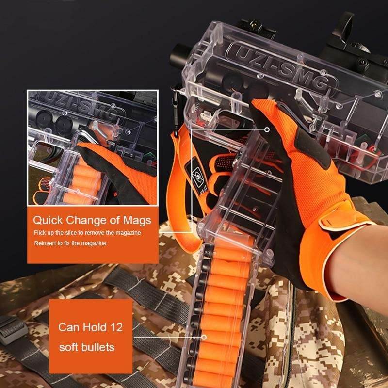 Plastic Toys Gun UZI Electric Burst Shooting Darts Bullets Game Boy Toy - BOOST TOYS