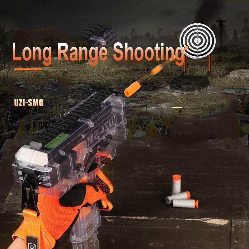 Plastic Toys Gun UZI Electric Burst Shooting Darts Bullets Game Boy Toy - BOOST TOYS