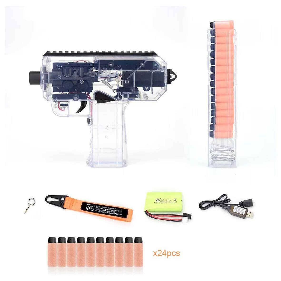 Plastic Toys Gun UZI Electric Burst Shooting Darts Bullets Game Boy Toy - BOOST TOYS