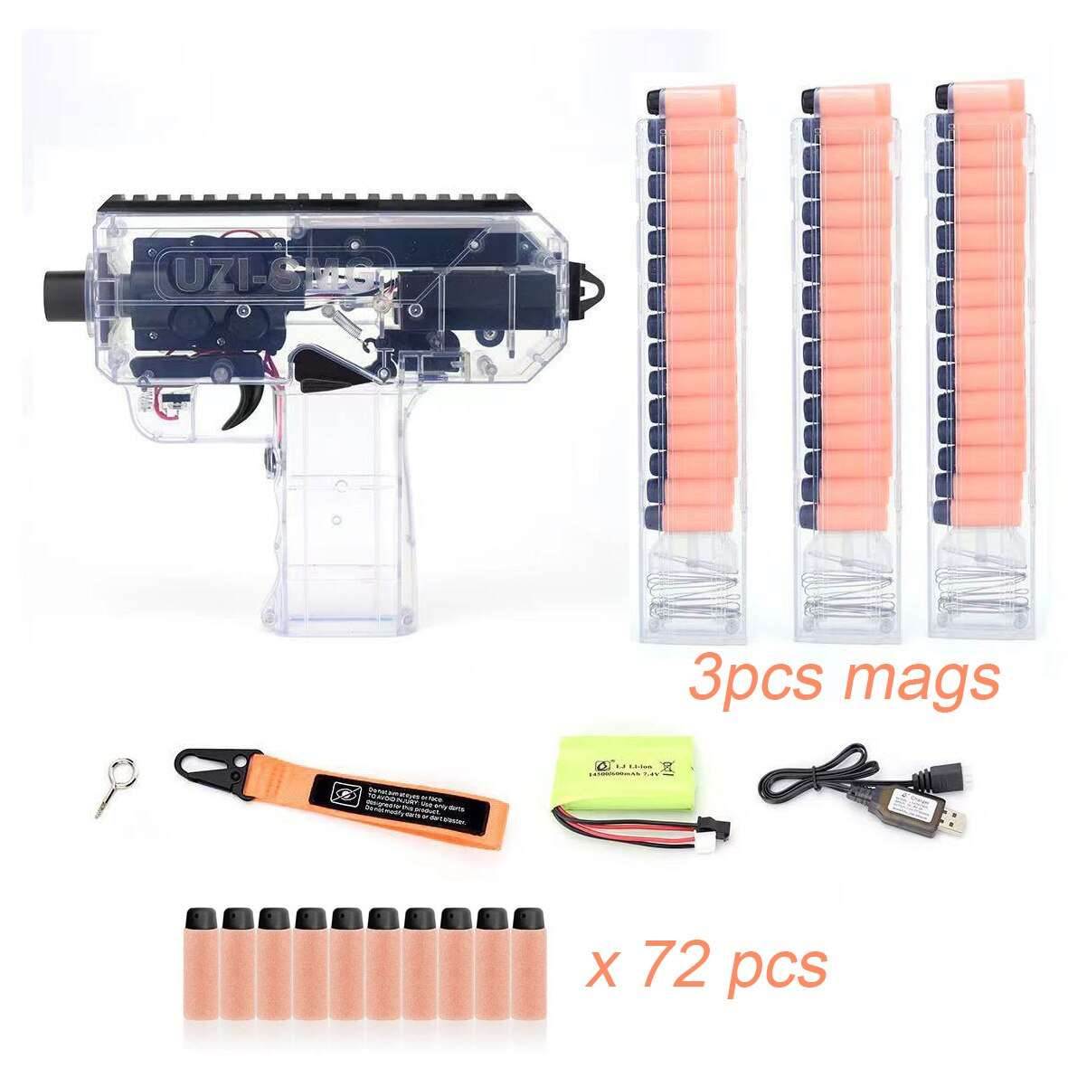 Plastic Toys Gun UZI Electric Burst Shooting Darts Bullets Game Boy Toy - BOOST TOYS