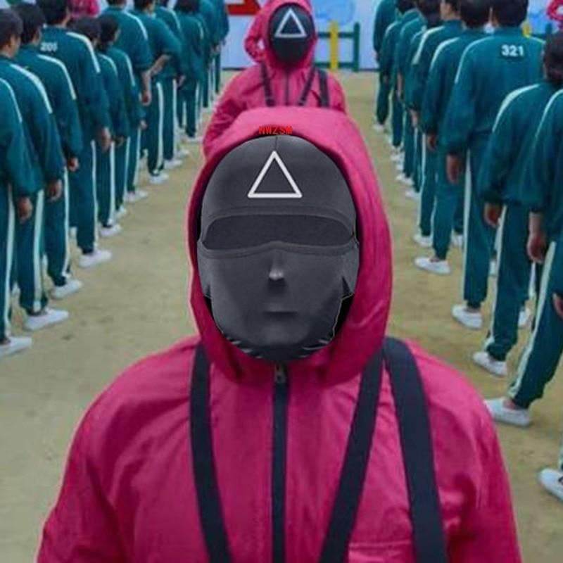 Squid game villain Red jumpsuit cosplay costume Halloween party Round Six mask - BOOST TOYS